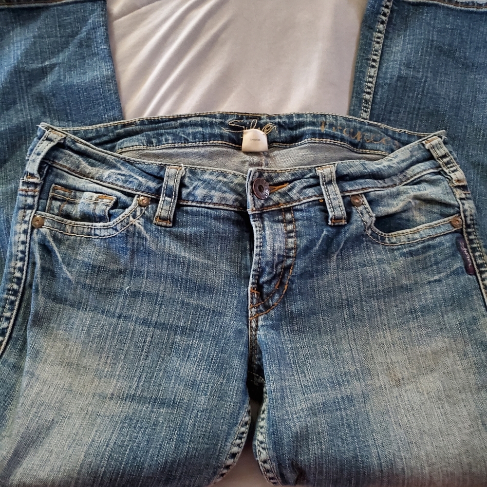 Silver Jean Capris